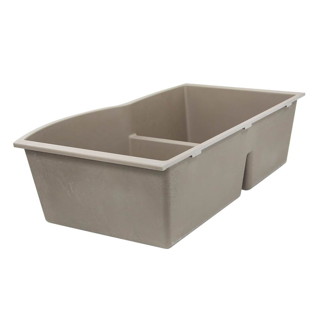 60/40 Double Bowl Undermount Granite Composite Black
