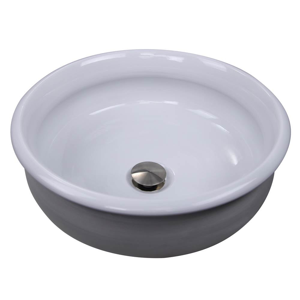 Nantucket Sinks - Fireclay Hand-decorated Vanity Sink Biscayne - Glazed