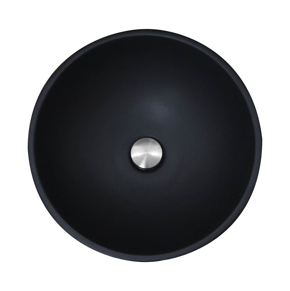 Drake Fireclay Hand-decorated Vanity Sink - Matte Black