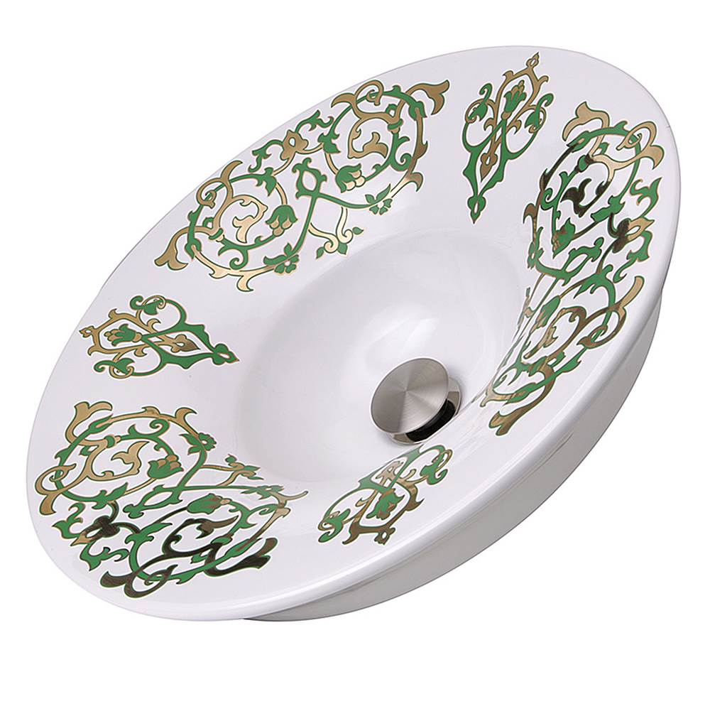 Lugano Fireclay Hand-decorated Vanity Sink