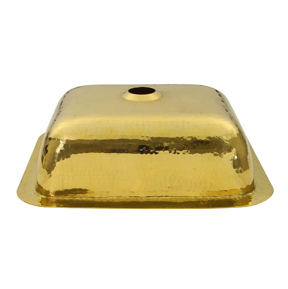 17.5 Inch X 14.5 Inch Hammered Brass Rectangle Undermount Bar Sink