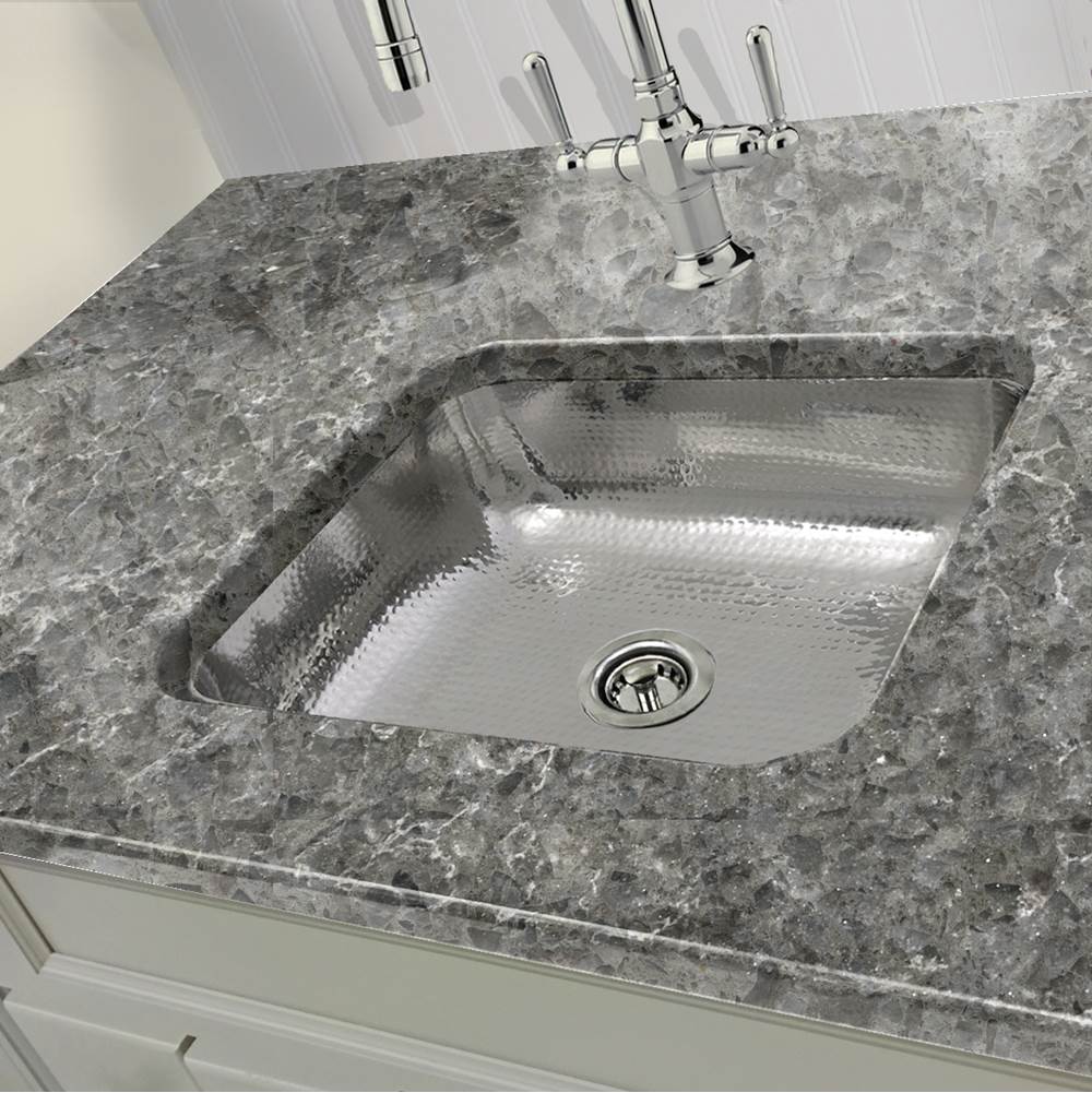17.5 Inch Hammered Stainless Steel Rectangle Bar Sink