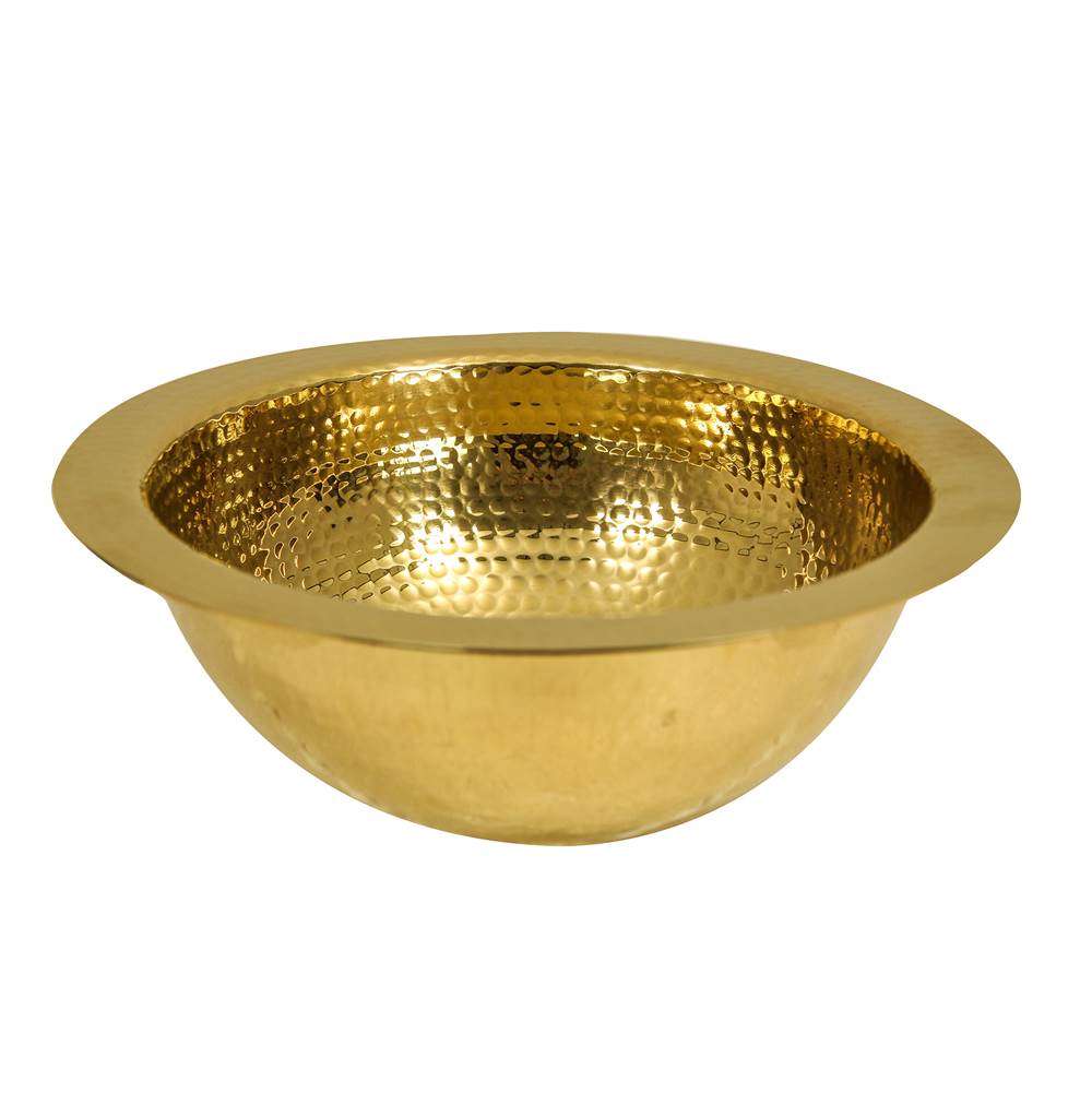13 Inch Hand Hammered Brass Round Undermount Bar Room Sink