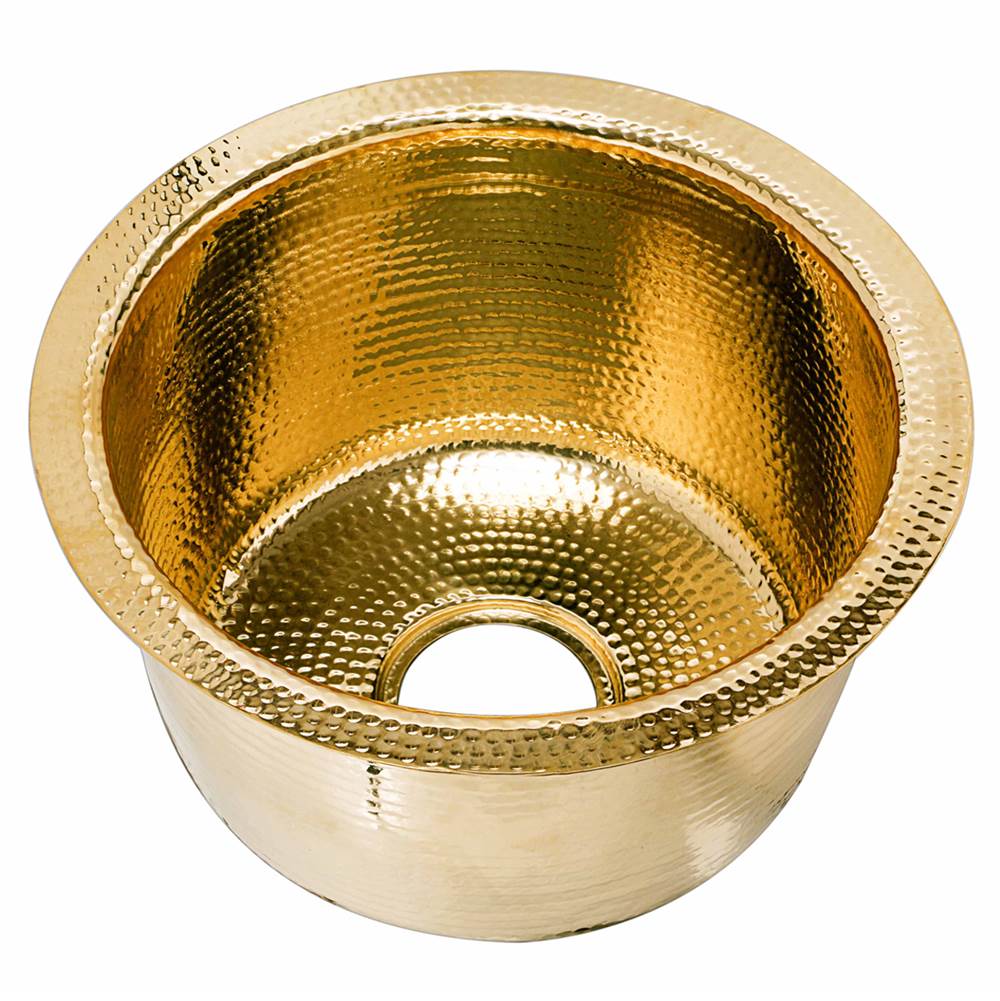Nantucket Sinks - 15-Inch Hand Hammered Round Brass Bar Sink - Polished