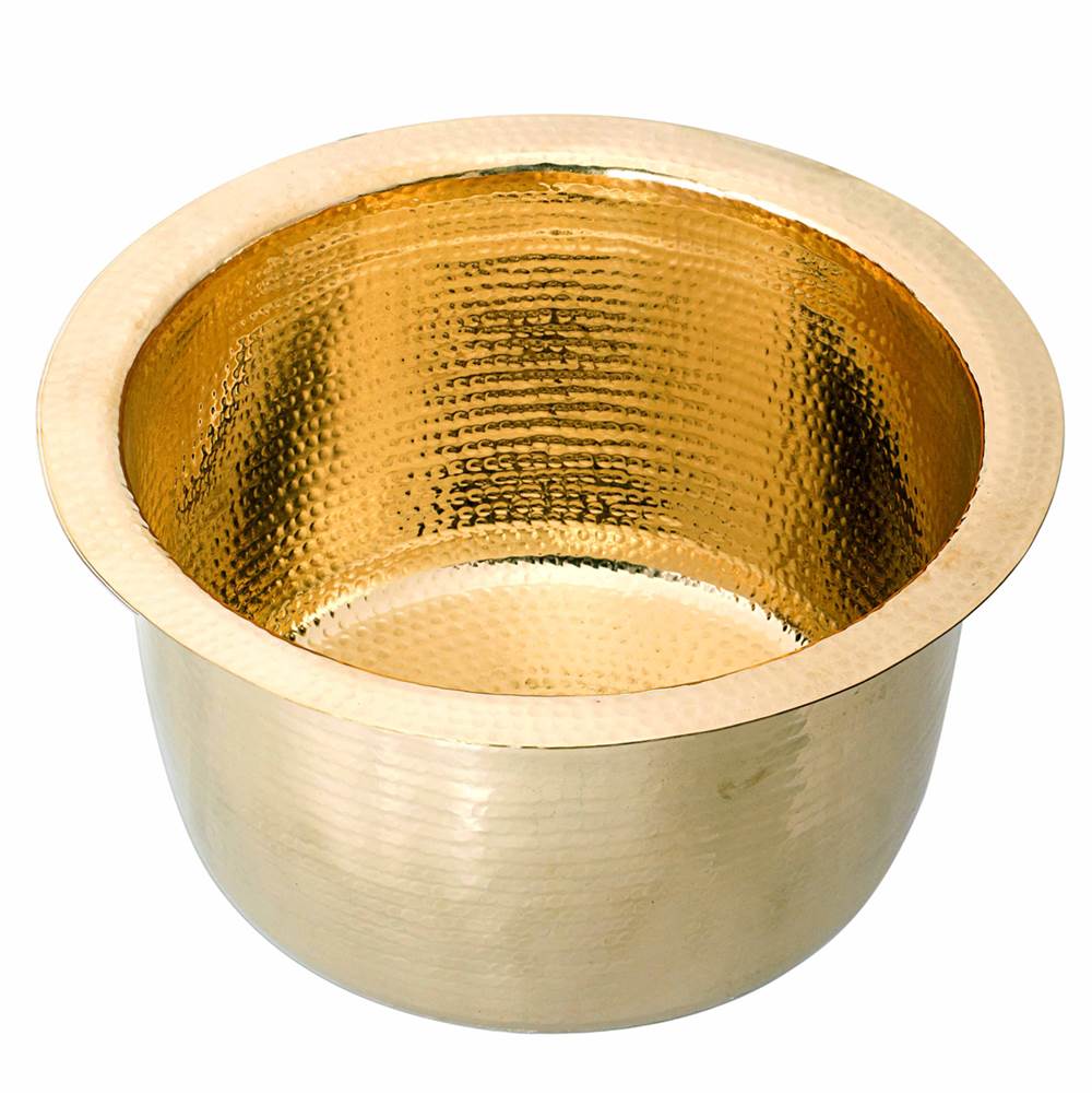 15-Inch Hand Hammered Round Brass Bar Sink