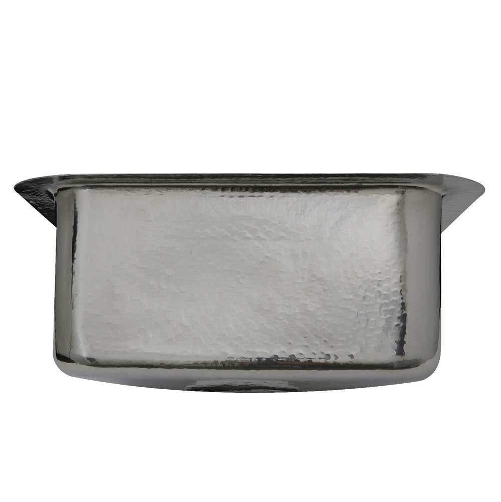16.5 Inch Square Hammered Stainless Bar Sink