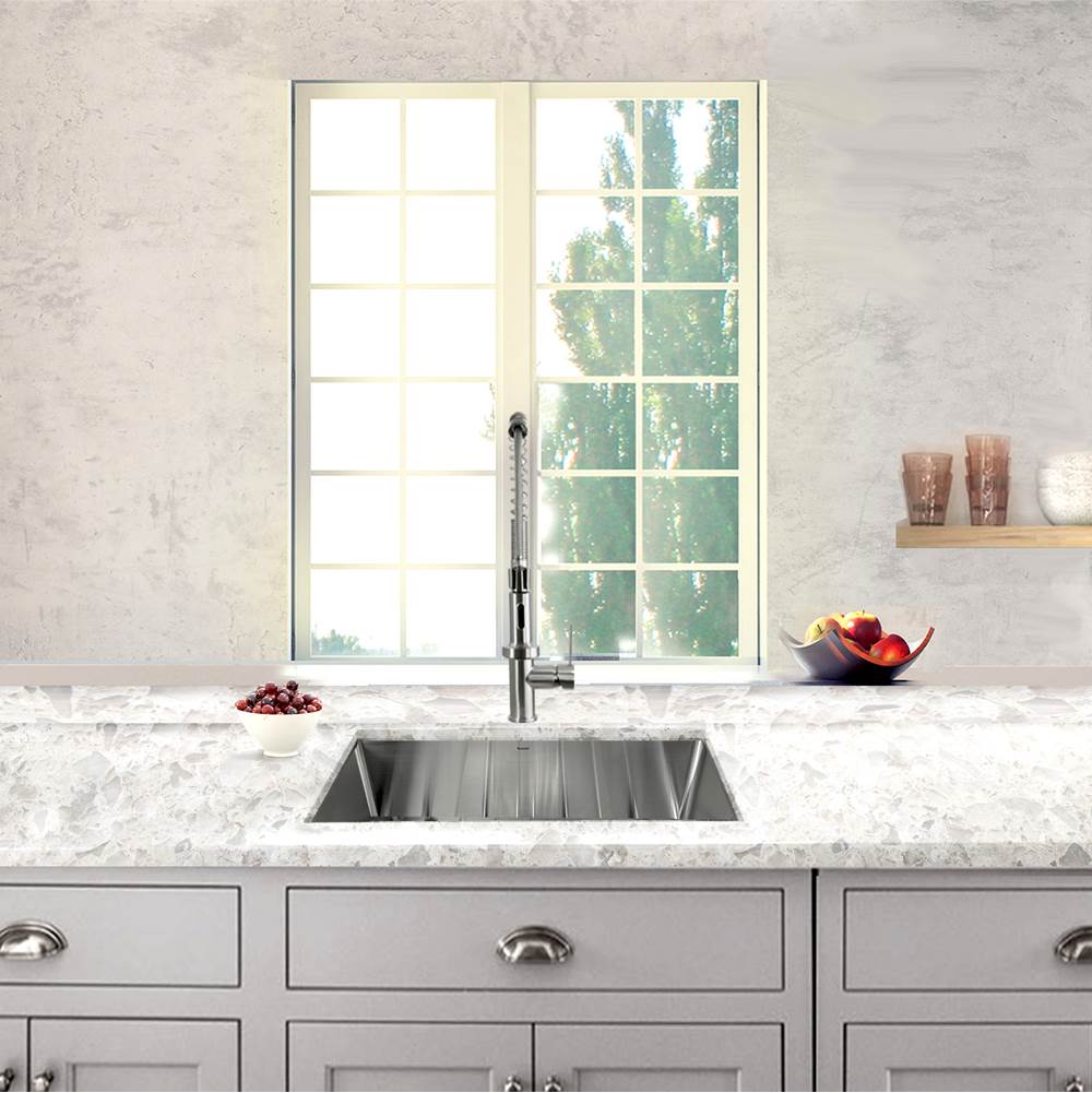 SR2318 - Pro Series Rectangle Single Bowl Undermount Small Radius Corners Stainless Steel Kitchen Sink