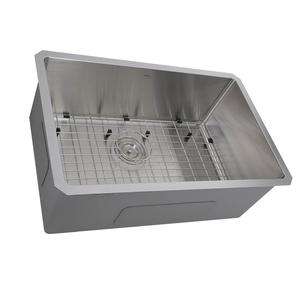 SR2818 - Pro Series Rectangle Single Bowl Undermount Small Radius Corners Stainless Steel Kitchen Sink, 16 Gauge