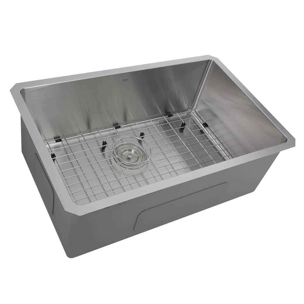Pro Series Rectangle Single Bowl Undermount Small Radius Corners Stainless Steel Kitchen Sink, 16 Gauge