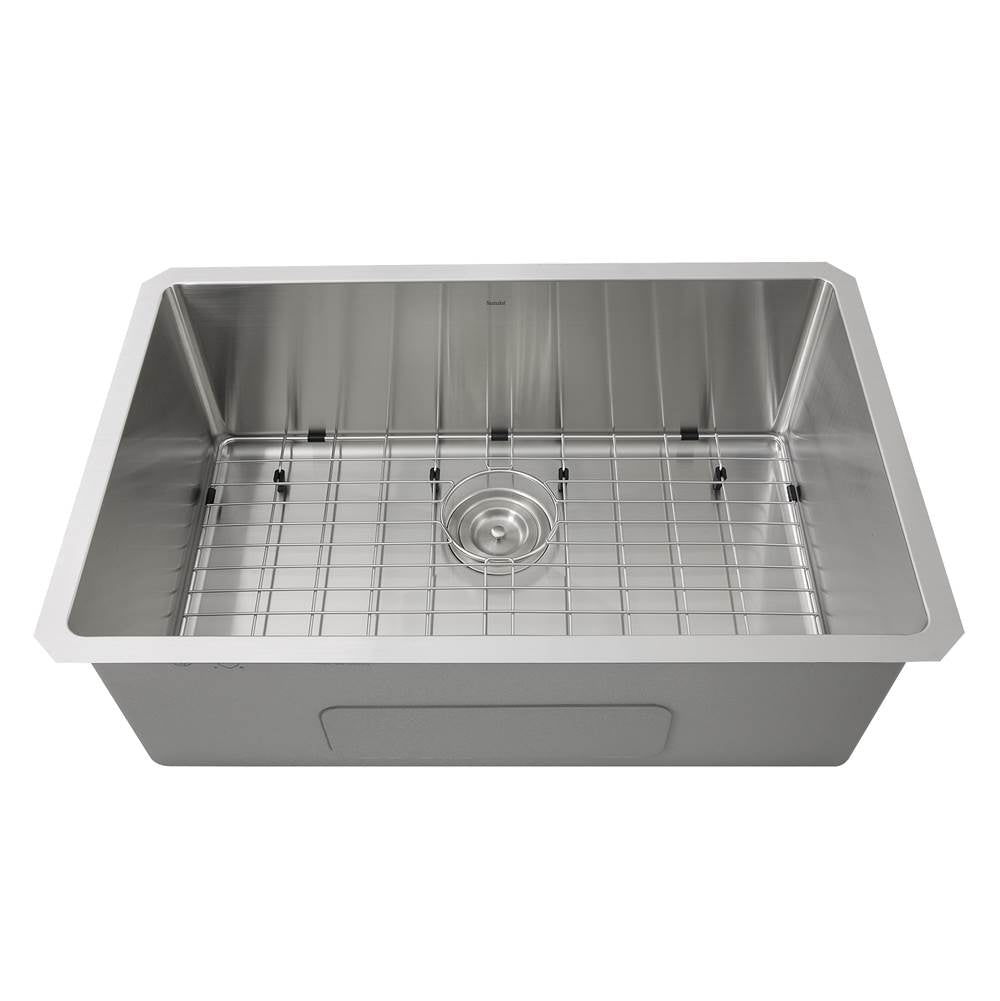 Pro Series Rectangle Single Bowl Undermount Small Radius Corners Stainless Steel Kitchen Sink, 16 Gauge