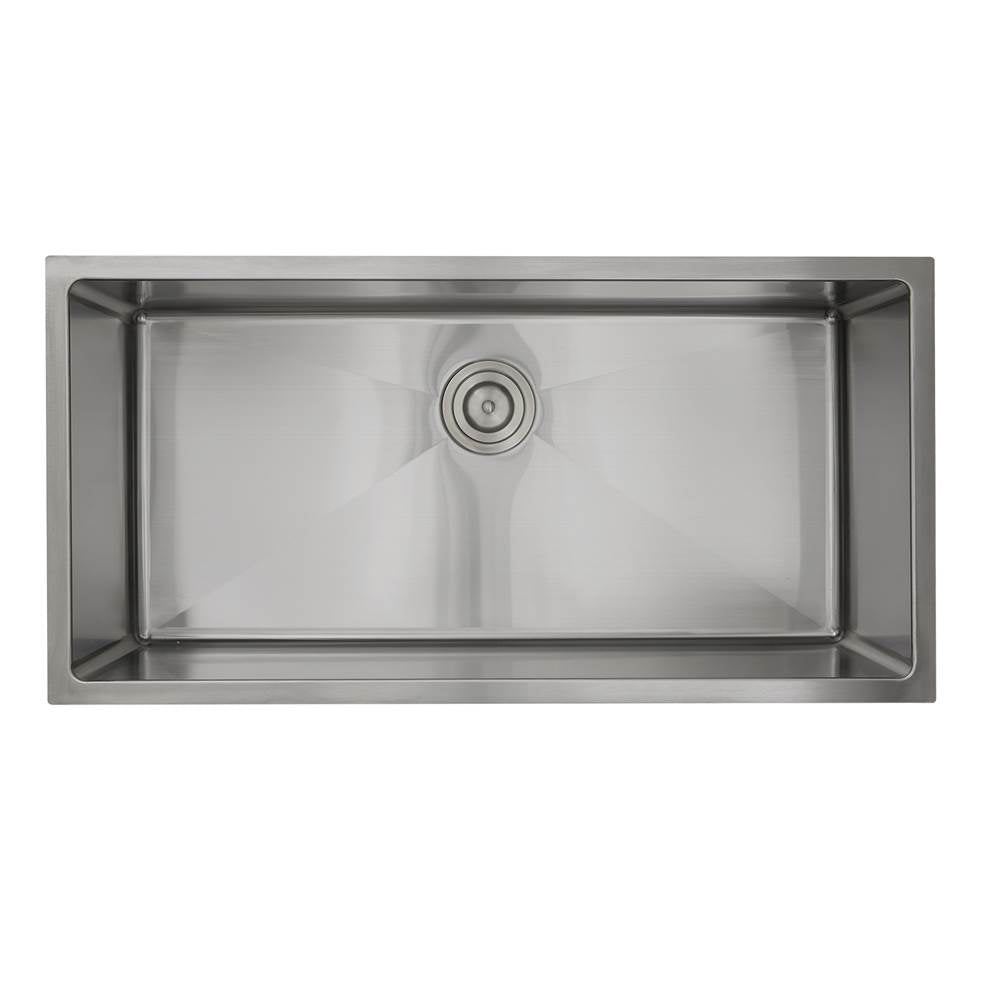 36 Inch Pro Series Oversized Large Rectangle Single Bowl Undermount Small Radius Corners Stainless Steel Kitchen Sink.