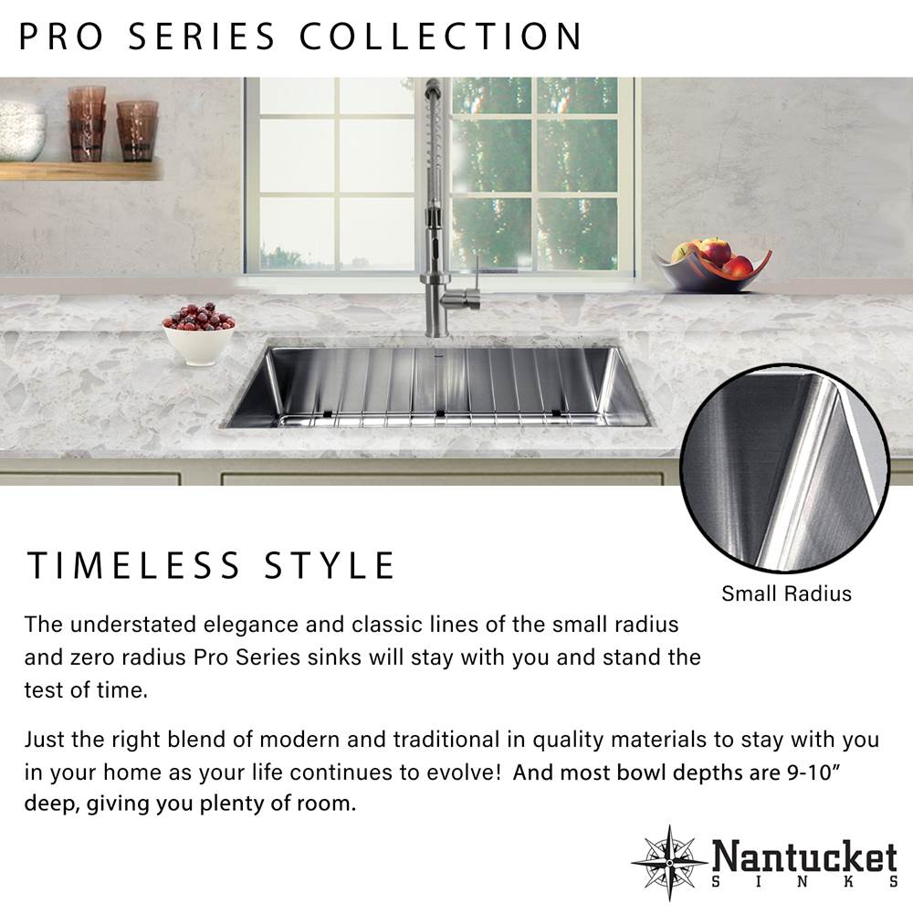 SR2818 - Pro Series Rectangle Single Bowl Undermount Small Radius Corners Stainless Steel Kitchen Sink, 16 Gauge
