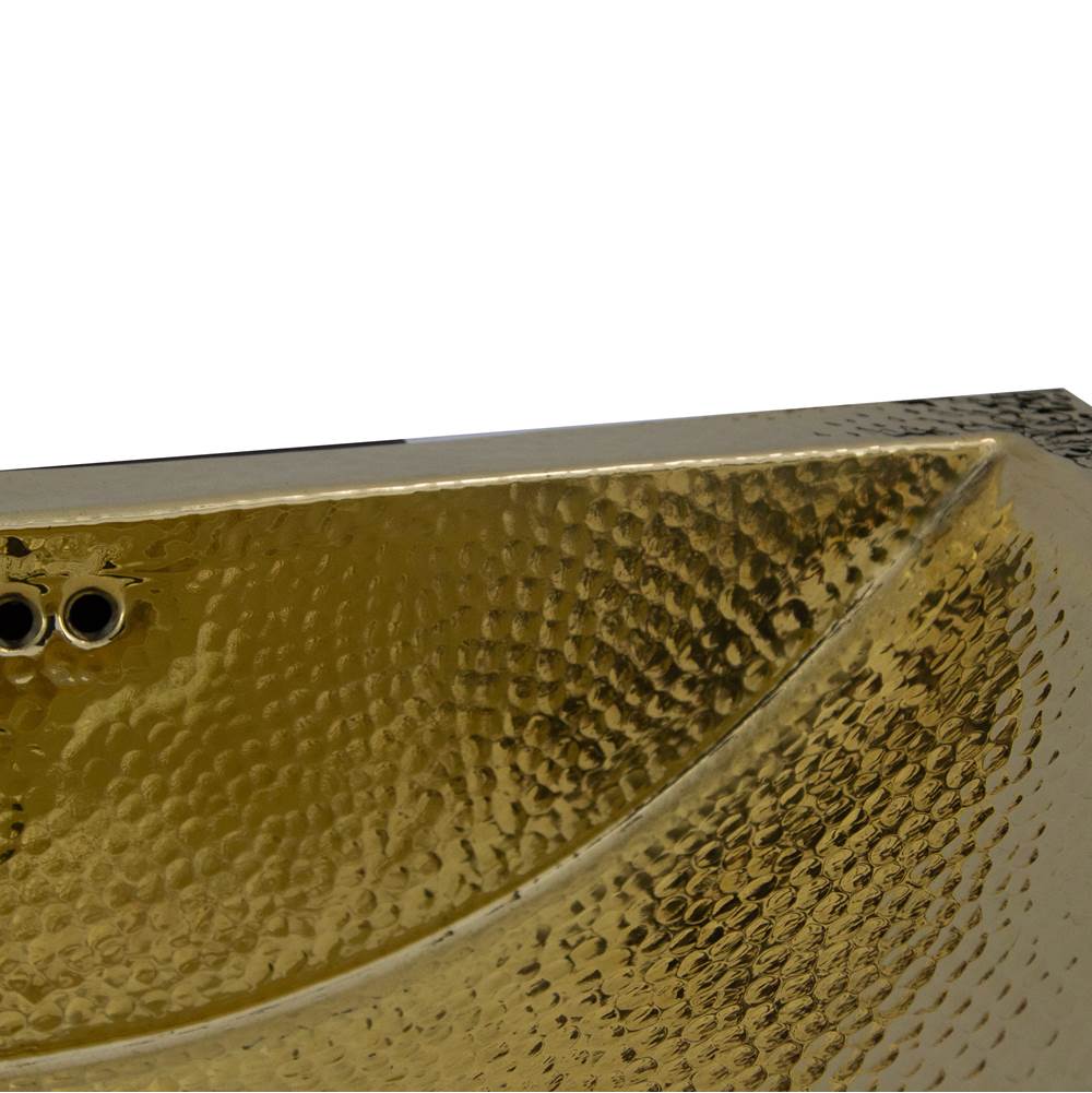 23.5 Inch X 15.5 Inch Hand Hammered Brass Rectangle Undermount Bathroom Sink with Overflow
