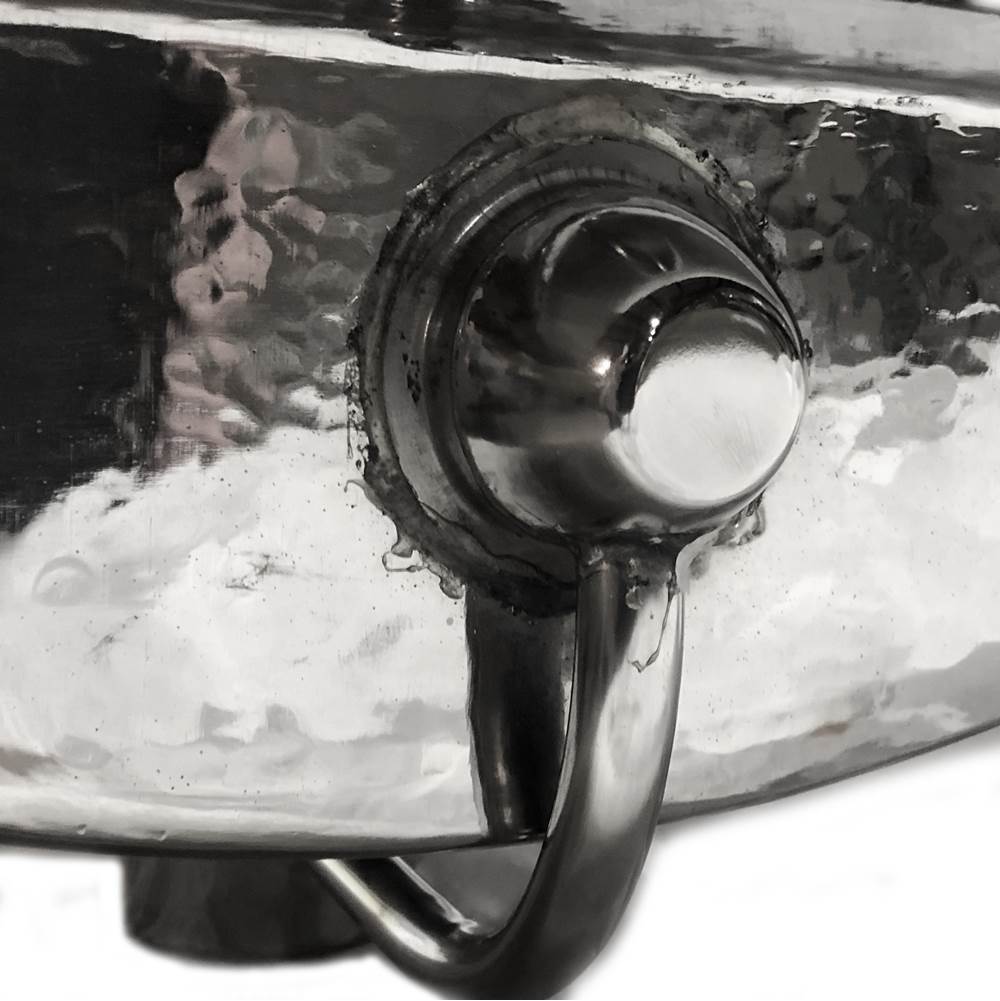 TRS Hand Hammered Stainless Steel Rectangle Undermount Bathroom Sink
