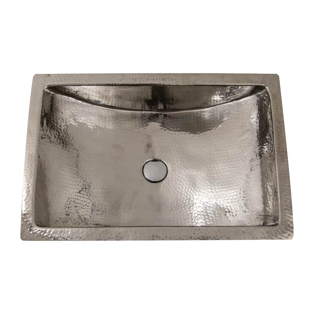Nantucket Sinks - 23.75 Inch Hand Hammered Stainless Steel Bathroom Sink - Polished