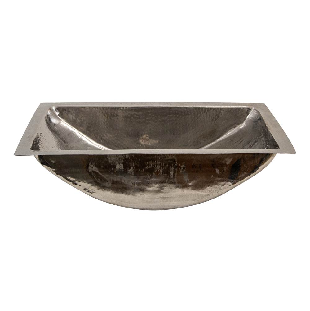 23.75 Inch Hand Hammered Stainless Steel Bathroom Sink