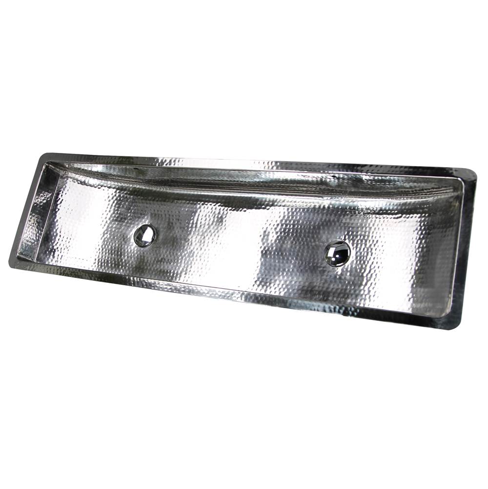 Stainless Steel Double Trough Undermount Bathroom Sink with Overflow