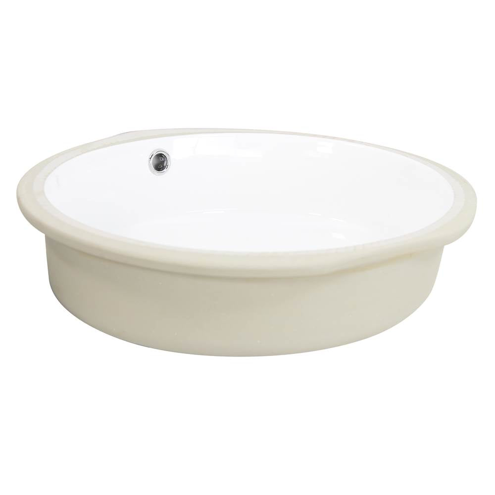 Flat Bottom Oval Undermount Sink - White - 17'x 14' - Bowl depth 4.5'