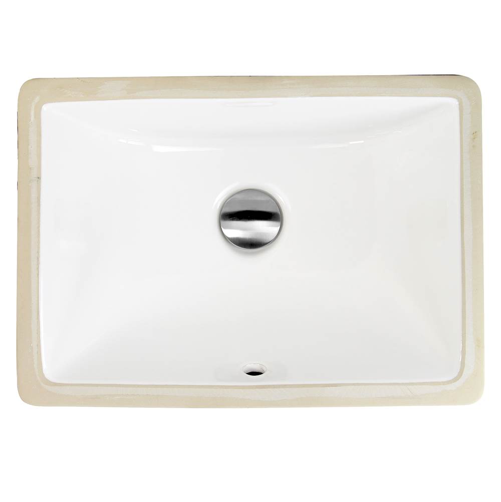 Nantucket Sinks - 16 Inch X 11 Inch Undermount Ceramic Sink In White - Glazed White