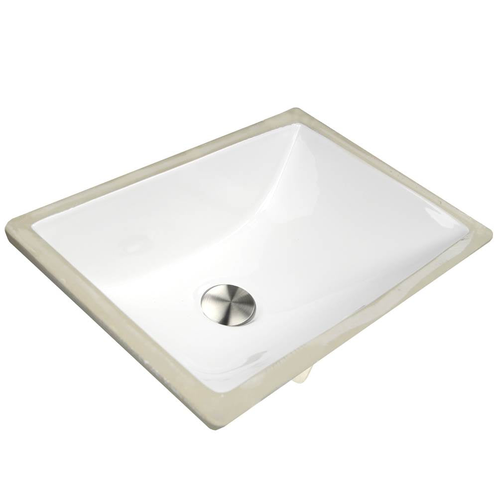 16 Inch X 11 Inch Undermount Ceramic Sink In Bisque