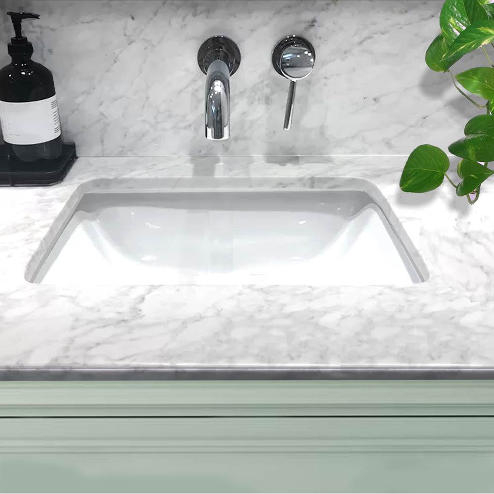 16 Inch X 11 Inch Undermount Ceramic Sink In Bisque