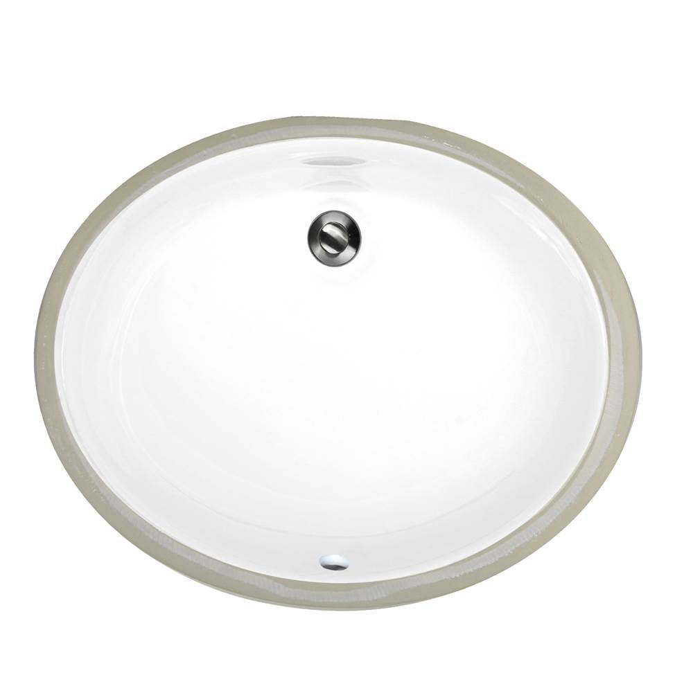 Nantucket Sinks - 17 Inch X 14 Inch Undermount Ceramic Sink In White - Glazed White