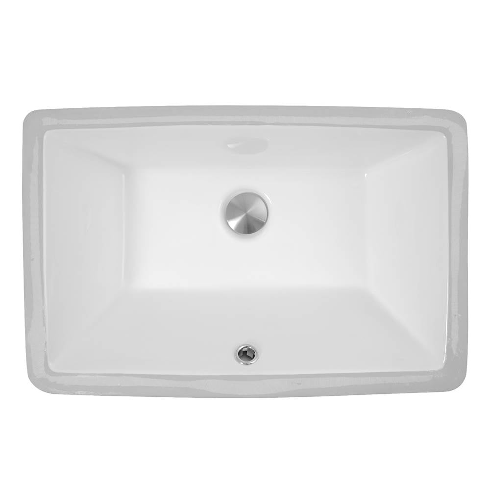 Nantucket Sinks - 19 Inch X 11 Inch Undermount Ceramic Sink In White - Glazed White