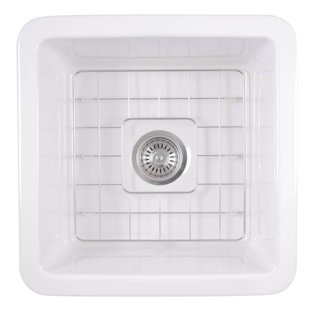 Nantucket Sinks - 18-Inch Undermount Fireclay Kitchen Sink - Glazed White