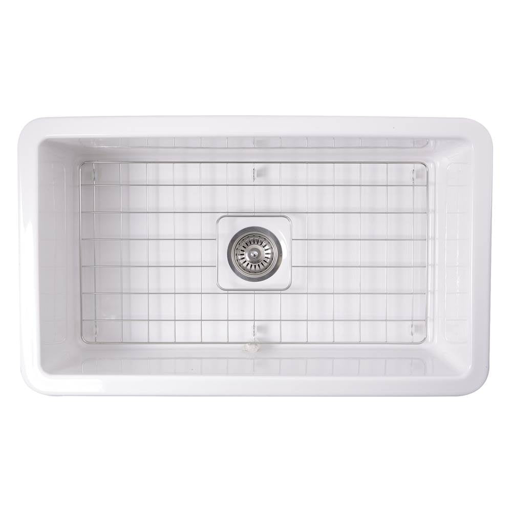Nantucket Sinks - 32-Inch Undermount Fireclay Kitchen Sink - Glazed White
