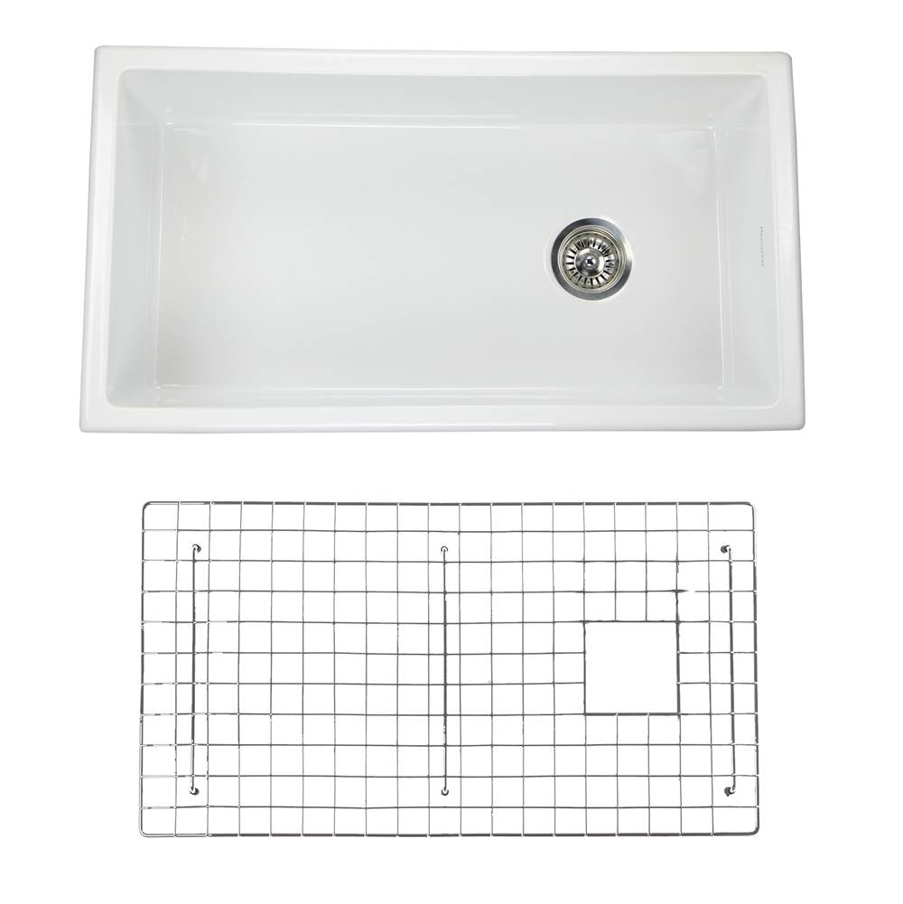 34-Inch Undermount Fireclay Kitchen Sink