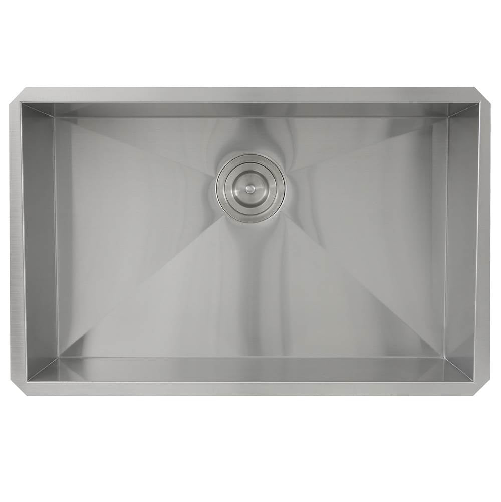28 Inch Pro Series Large Rectangle Single Bowl Undermount Zero Radius Stainless Steel Kitchen Sink, 8 Inch Deep