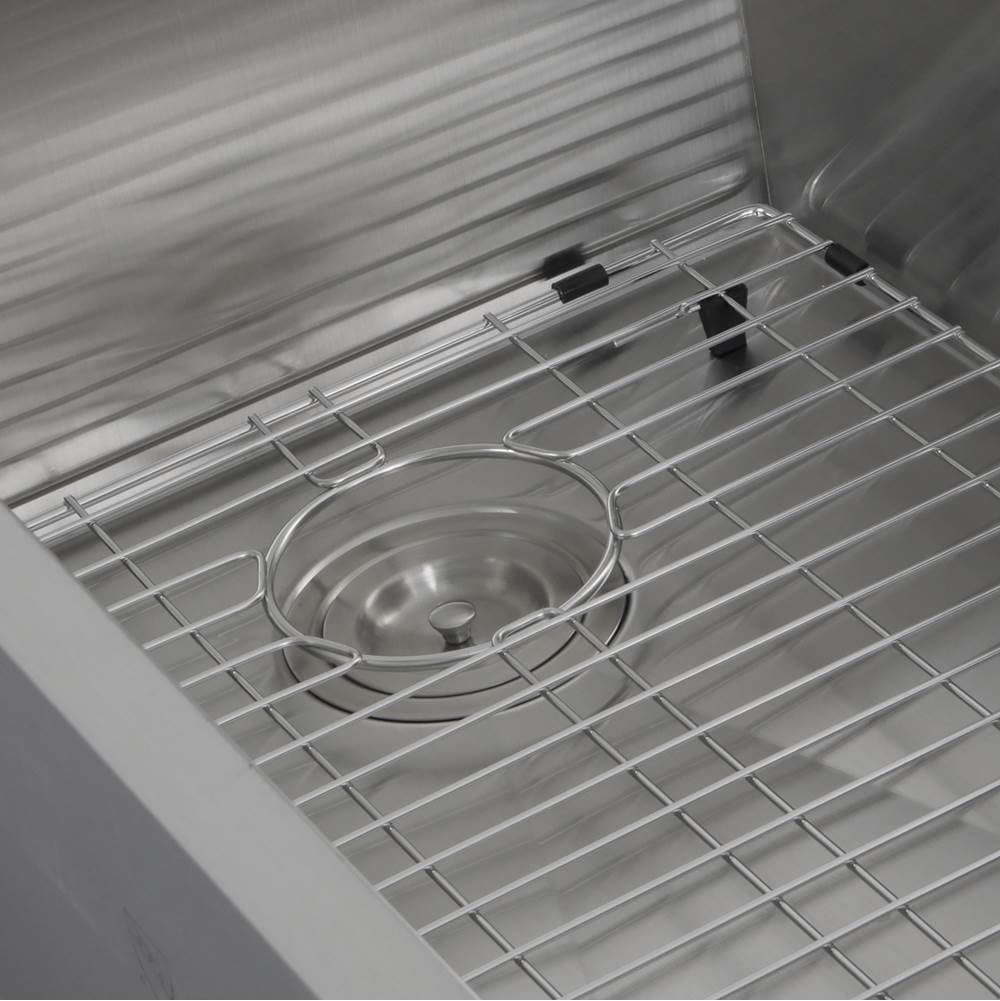 32 Inch Pro Series Large Rectangle Single Bowl Undermount Small Radius Stainless Steel Kitchen Sink, Offset Drain