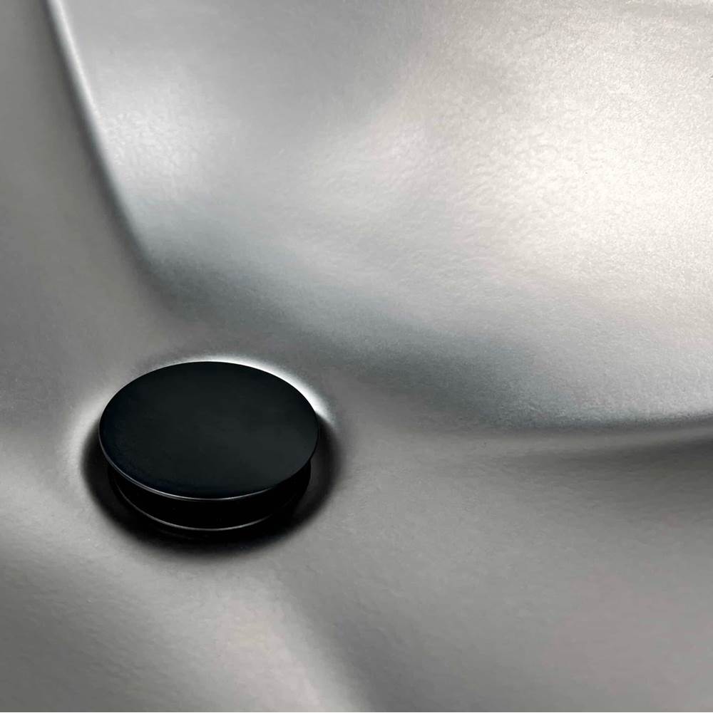 Native Trails - 1.5'' Push to Seal Dome Drain in Matte Black - Matte Black