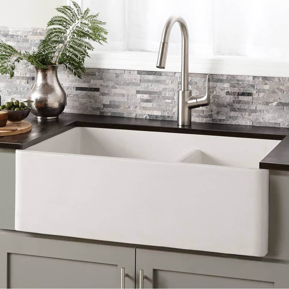 Native Trails - Farmhouse Double Bowl Kitchen Sink in Pearl - Pearl