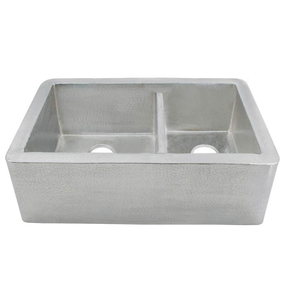 Farmhouse Duet Kitchen SInk in Brushed Nickel