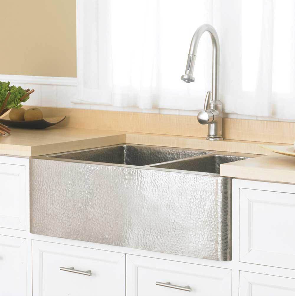 Native Trails - Farmhouse Duet Kitchen SInk in Brushed Nickel - Brushed Nickel