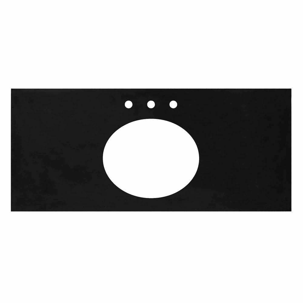 Native Trails - 48'' Native Stone Vanity Top in Charcoal- Oval with 8'' Widespread Cutout - Charcoal