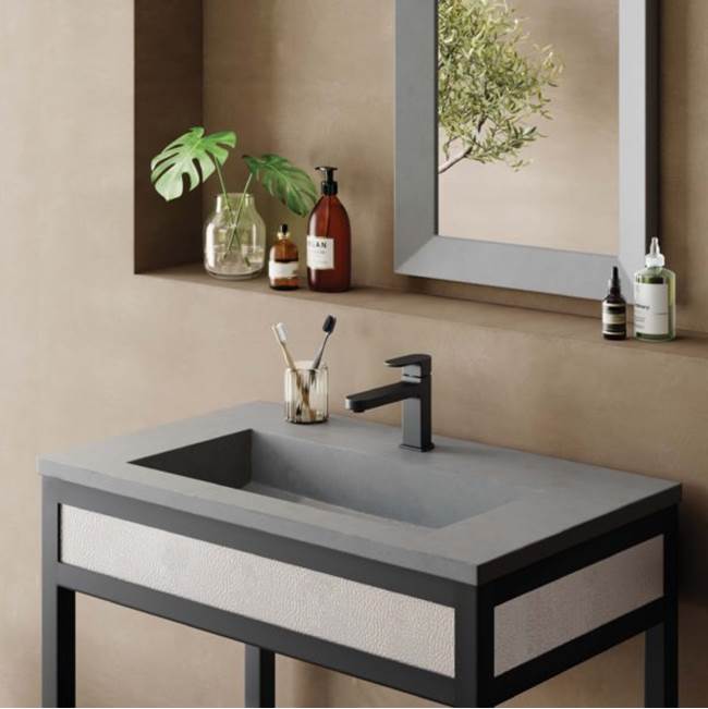 36'' Capistrano Vanity Top with Integral Trough in Ash - Single Faucet Cutout