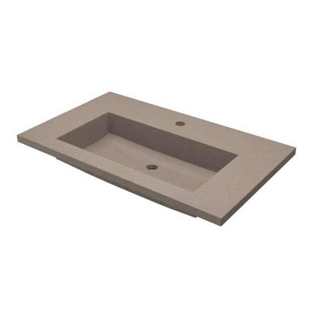 Native Trails - 36'' Capistrano Vanity Top with Integral Trough in Earth - 8'' Widespread Faucet Cutout - Earth