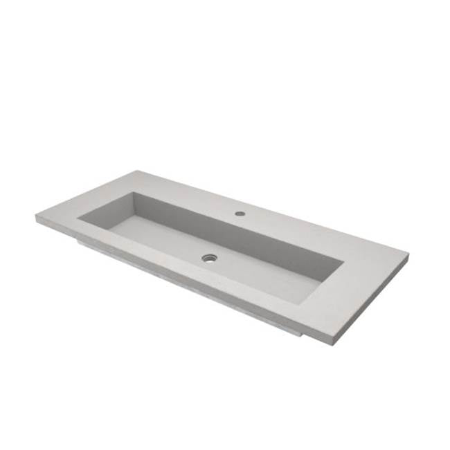 Native Trails - 48'' Capistrano Vanity Top with Integral Trough in Ash - 8'' Widespread Faucet Cutout - Ash