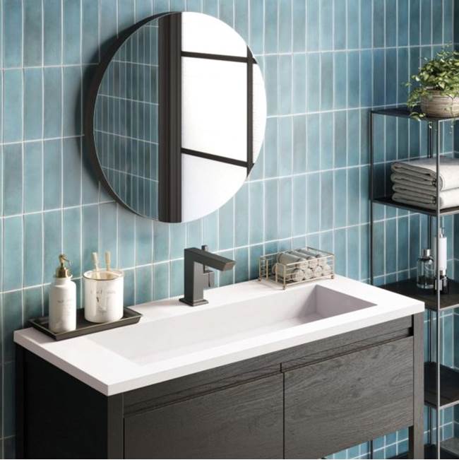 48'' Capistrano Vanity Top with Integral Trough in Ash - Single Faucet Cutout