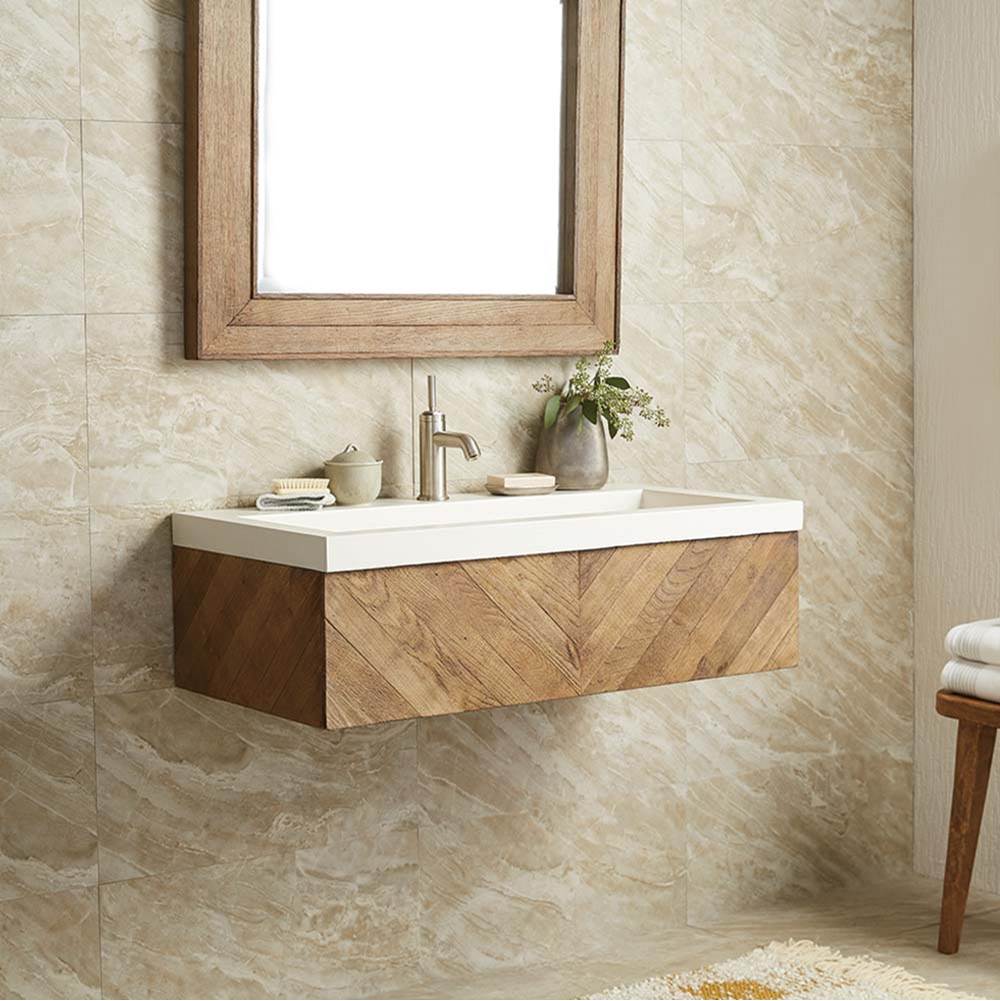 Vintner''s Floating Vanity in Blanc