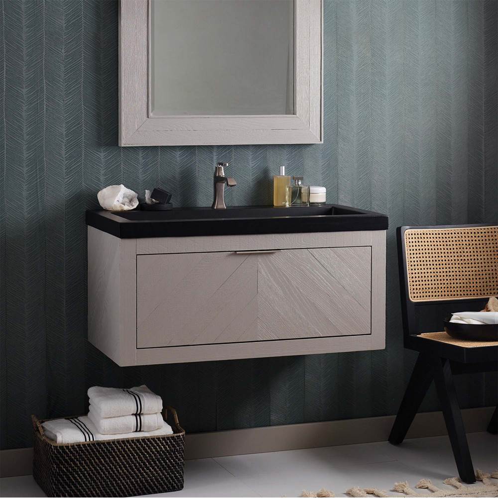 Vintner''s Floating Vanity with Drawer in Grigio