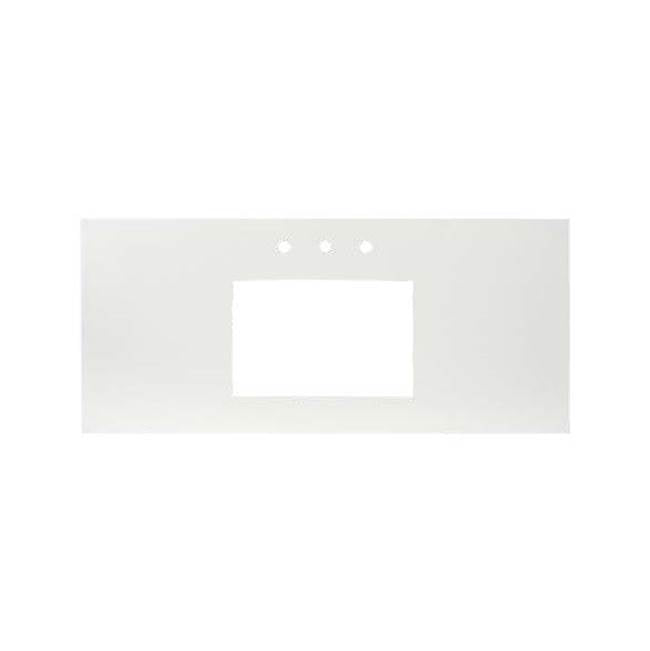 Native Trails - 30'' Native Stone Vanity Top in Pearl- Rectangle with 8'' Widespread Cutout - Pearl
