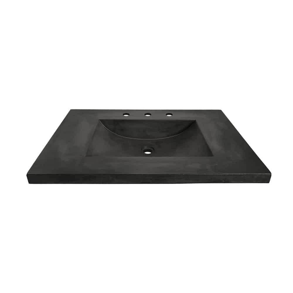 Native Trails - 30'' Palomar Vanity Top with Integral Bathroom Sink in Slate-Single faucet hole - Slate