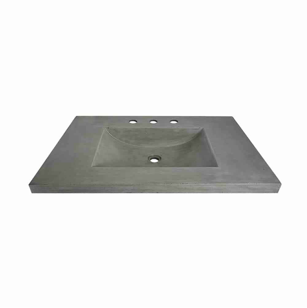 30'' Palomar Vanity Top with Integral Bathroom Sink in Ash-Single faucet hole