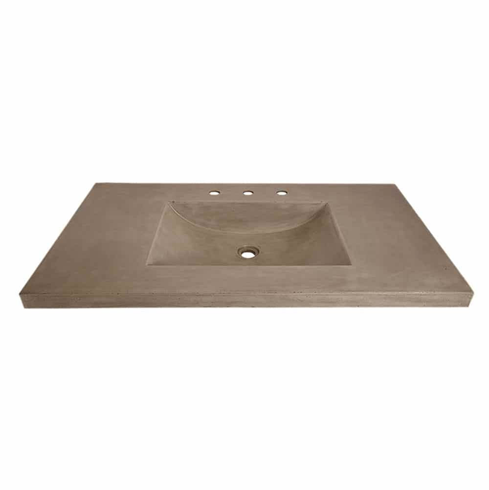 30'' Palomar Vanity Top with Integral Bathroom Sink in Ash-Single faucet hole