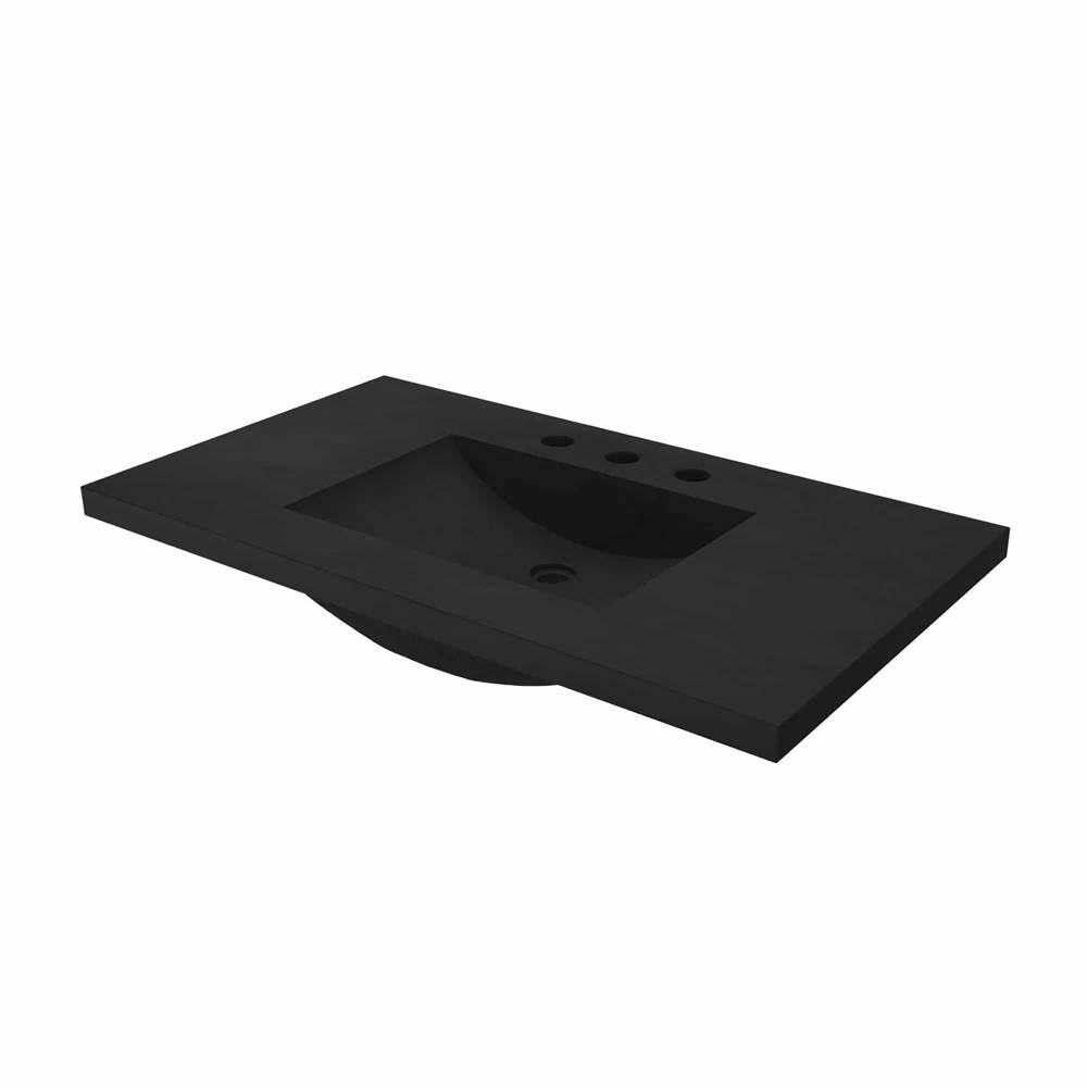 Native Trails - 36'' Palomar Vanity Top with Integral Sink in Charcoal - 8'' Widespread Cutout - Charcoal