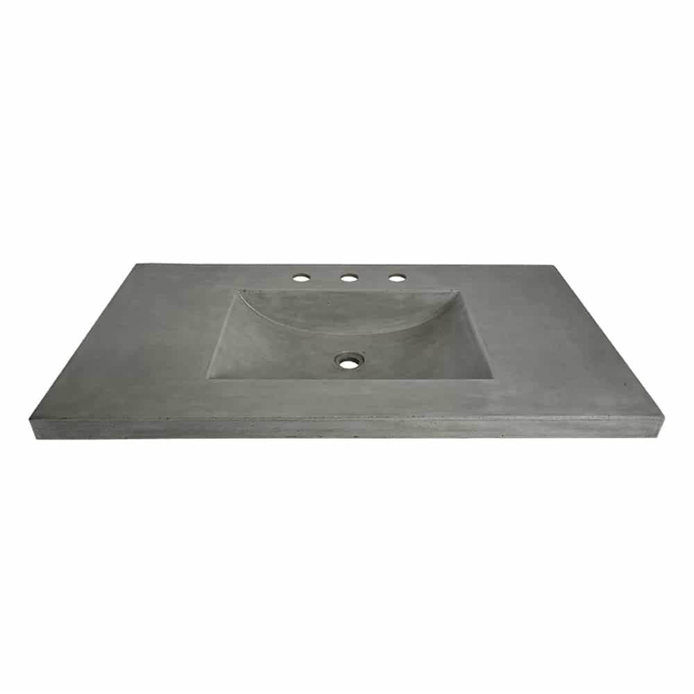 36'' Palomar Vanity Top with Integral Bathroom Sink in Ash-Single faucet hole