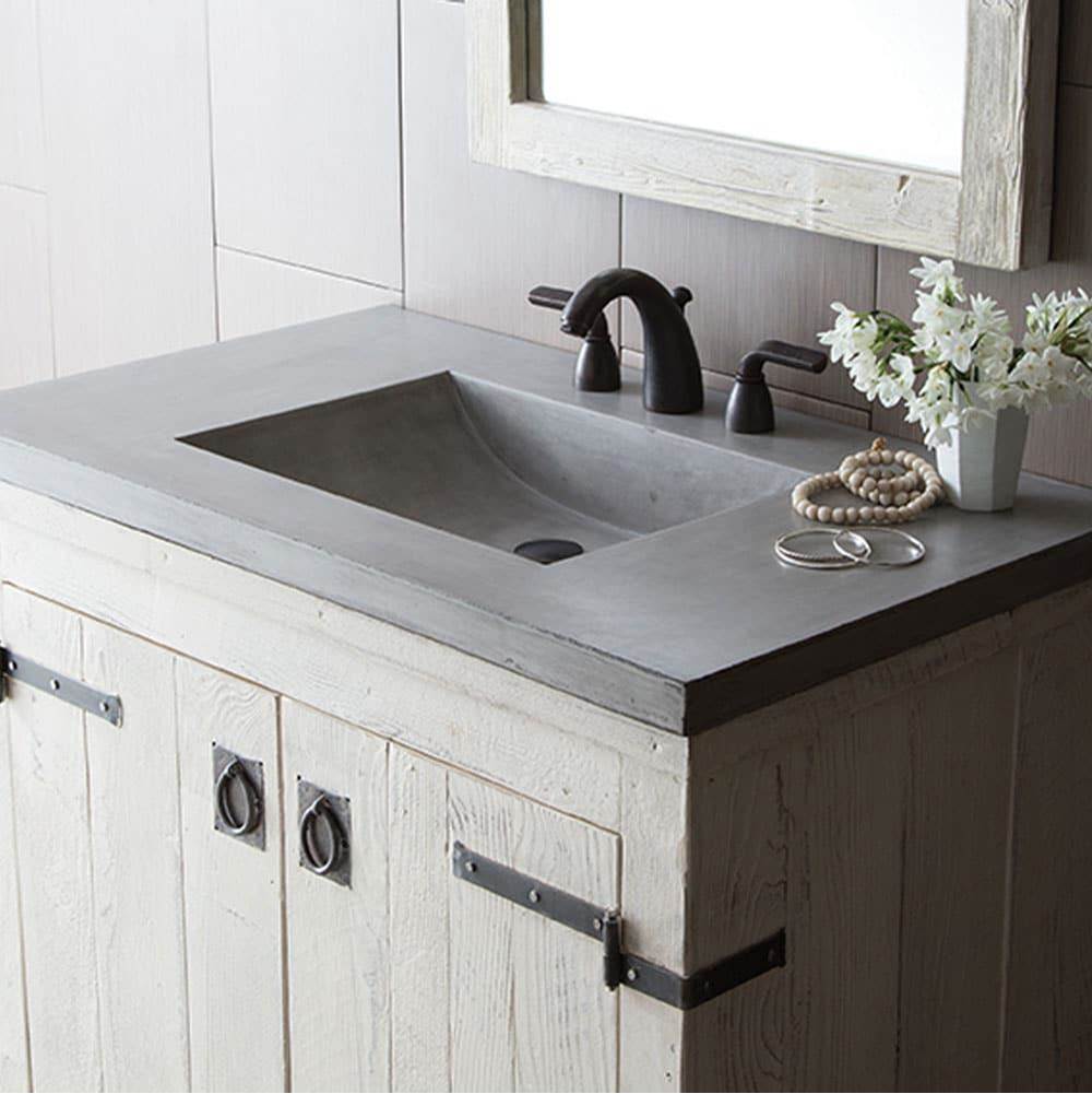 Native Trails - 36'' Palomar Vanity Top with Integral Bathroom Sink in Ash-Single faucet hole - Ash